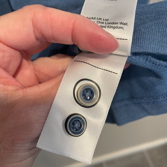 Untuckit Blue Collared Pullover Henley Shirt Men's Large - Picture 5 of 6